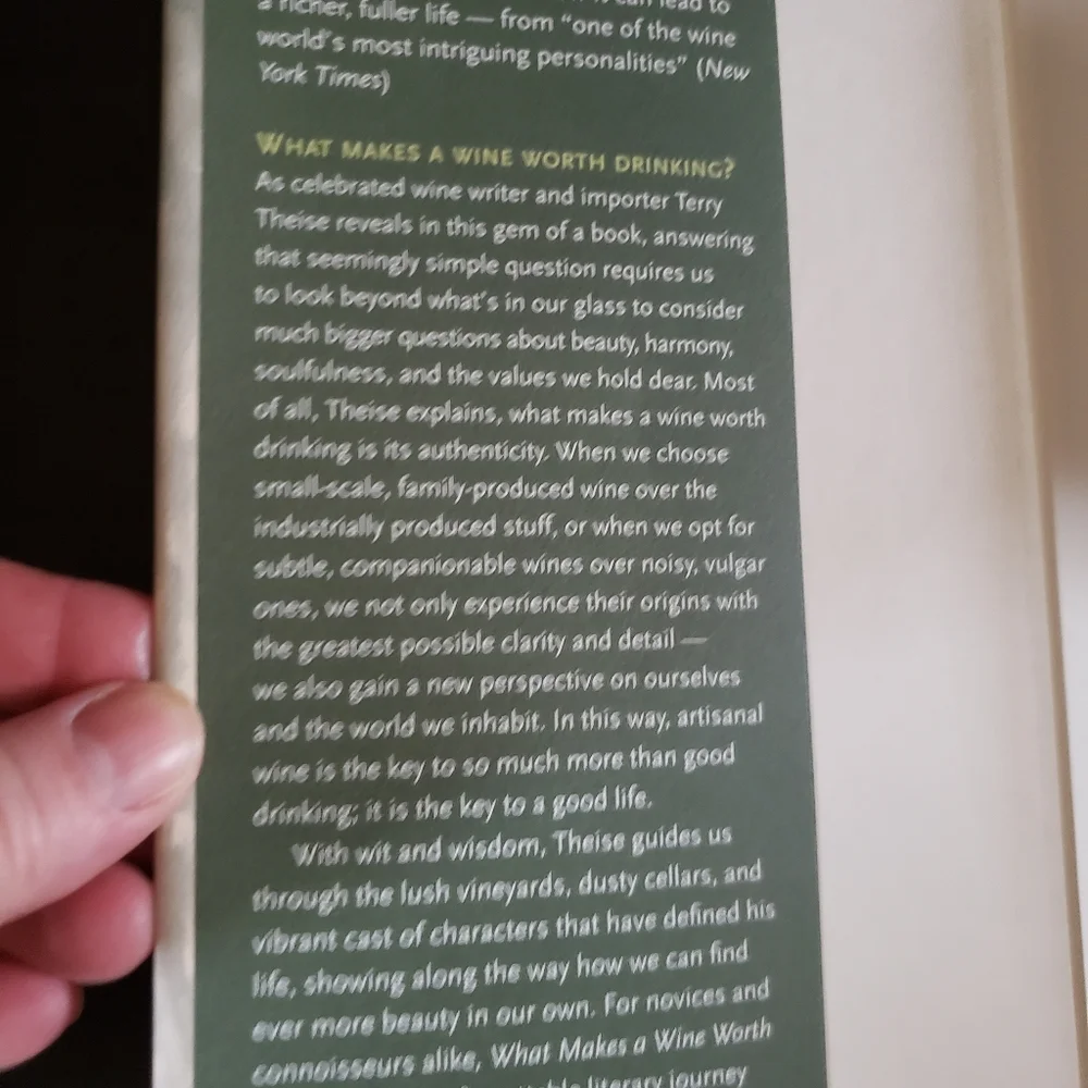 What makes‎ a wine worth drinking by Terry Theise  Hardback